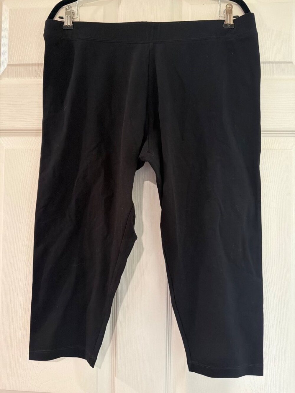Soft Surroundings Black Cropped Leggings PXL Cotton Blend Stretchy Comfortable S